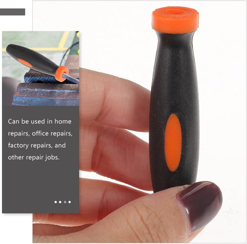 Uonlytech Thread File 24pcs Universal Rubber File Handles, Ergonomic Handle Replacement Anti Slip Cutting Tool Handle for Hand Tool Mill, 3mm Wood - Image 4